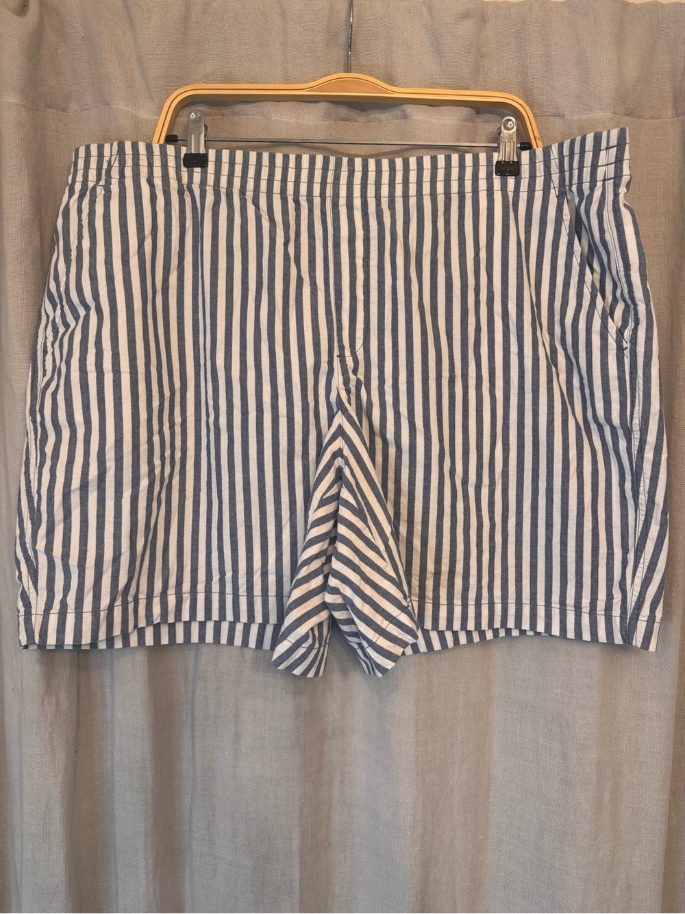 Lands' End Blue White Striped Mid Rise Shorts 22W NWOT